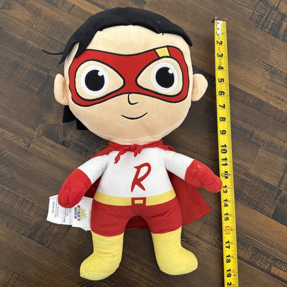 Ryan's World Red Titan 18" Pillow Buddy Super Hero Plush Ryan EUC